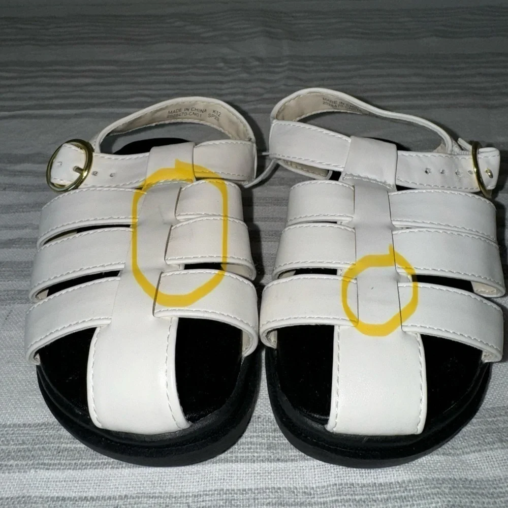 J. Crew Girls' fisherman lug sole sandals BP443 Ivory K12 kids 12